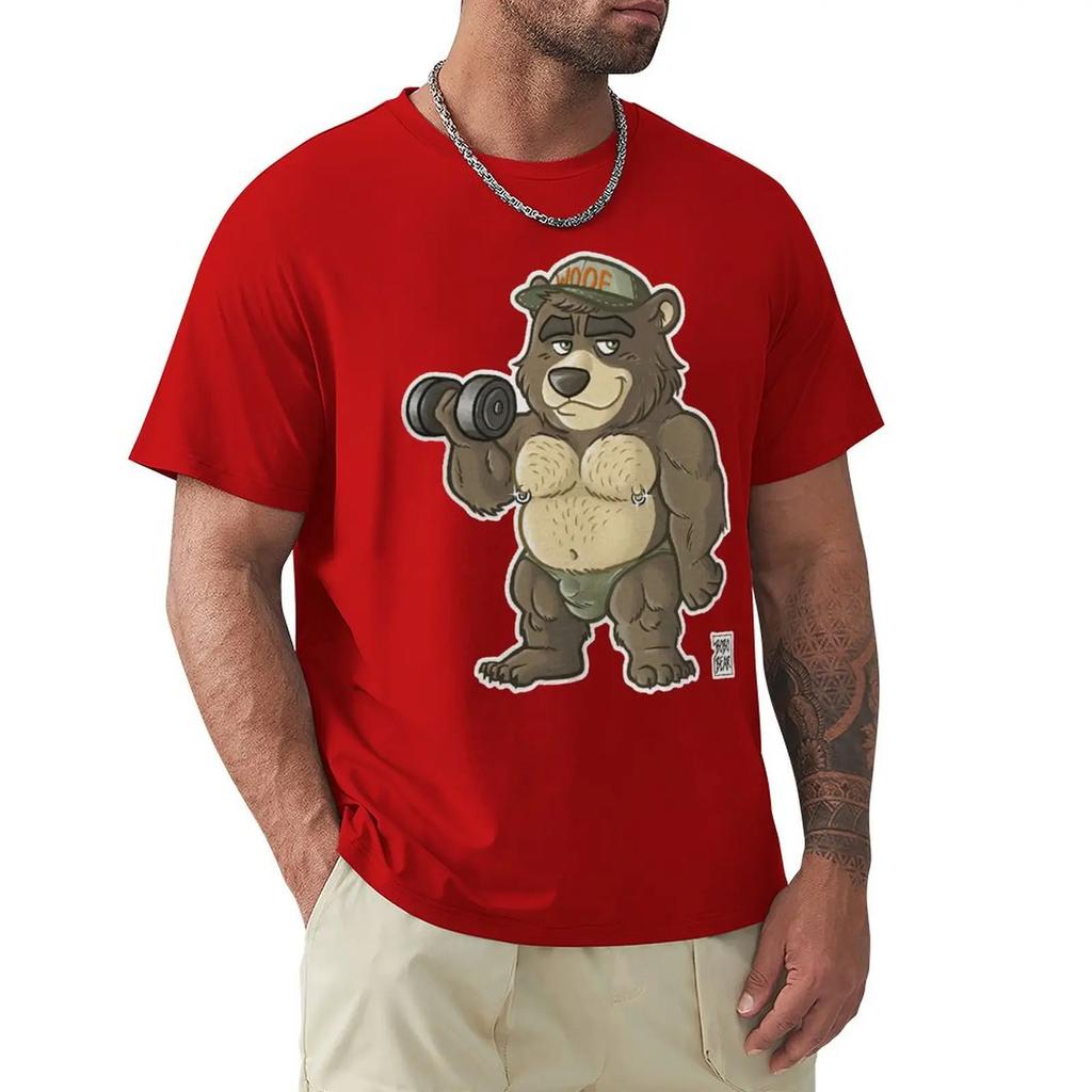 Повседневная футболка Thicc Bear Animals Strong Wildlife Футболка Harajuku с коротким рукавом Футболка с графикой из 100% хлопка