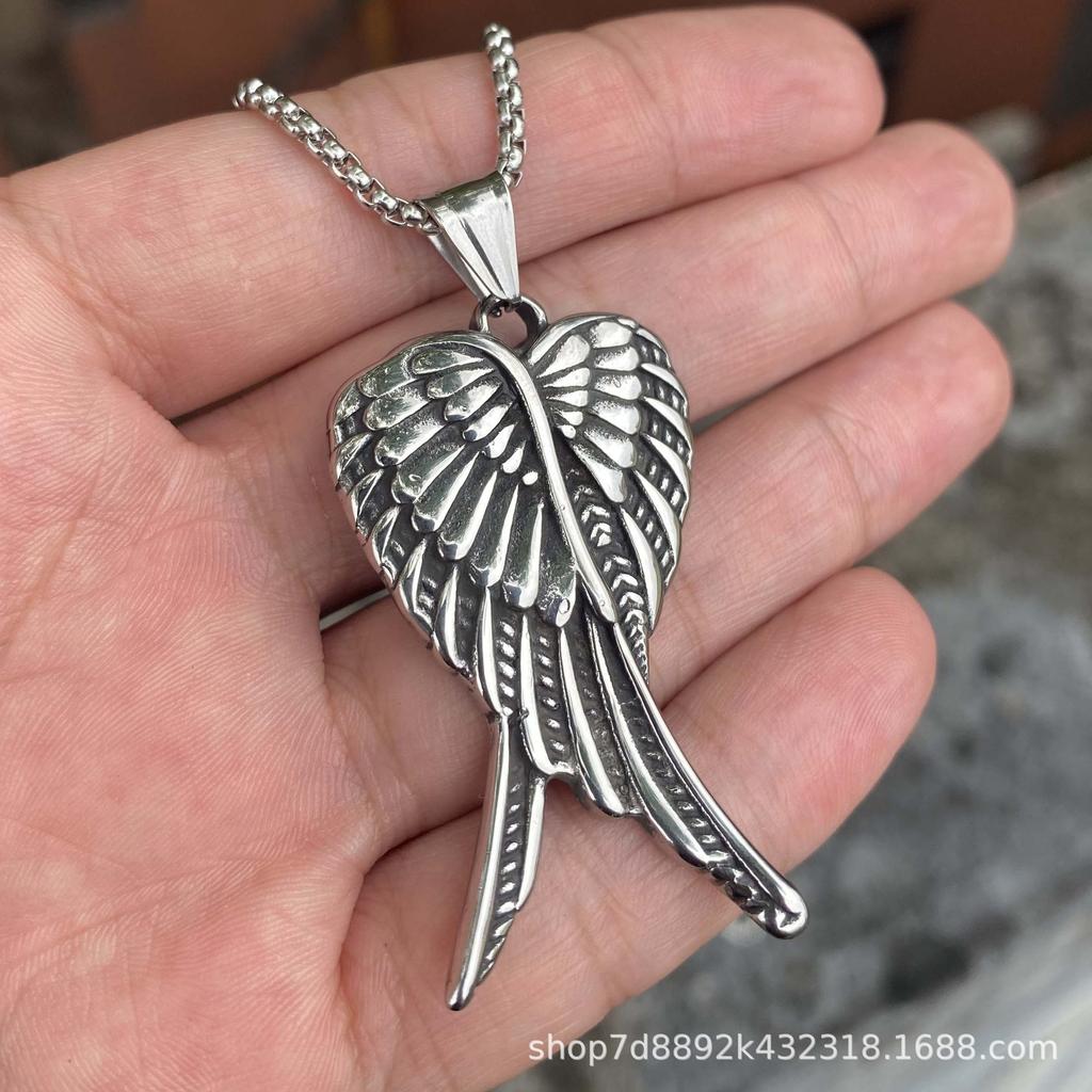 Аксессуары Личность Мода Крылья Нержавеющая сталь Подвеска Ожерелье Трендовые аксессуары Титановая сталь Цепочка для свитера