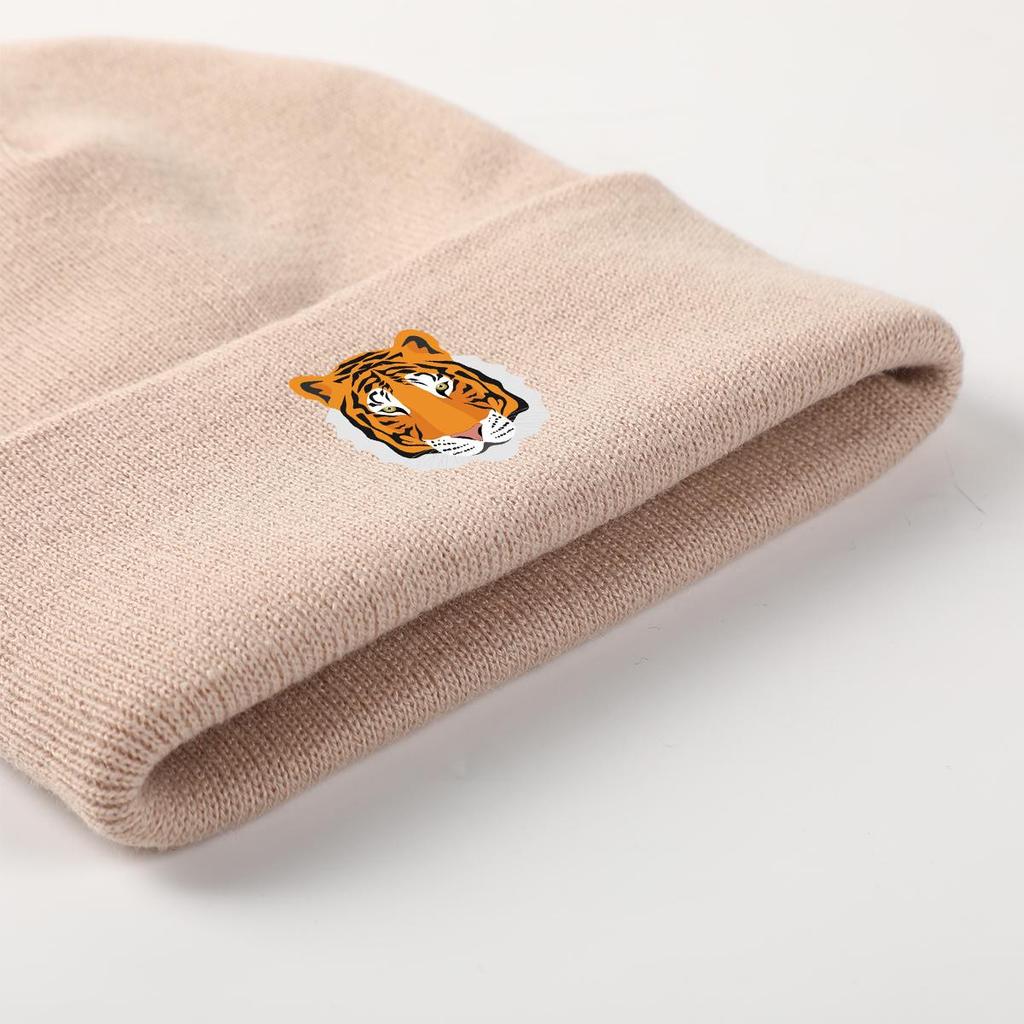 Tiger Winter Knit Cap Beanie, Animal Woman Cap Cancer Chemo Elastic Solid Color Headwear Knit Hat Beanie