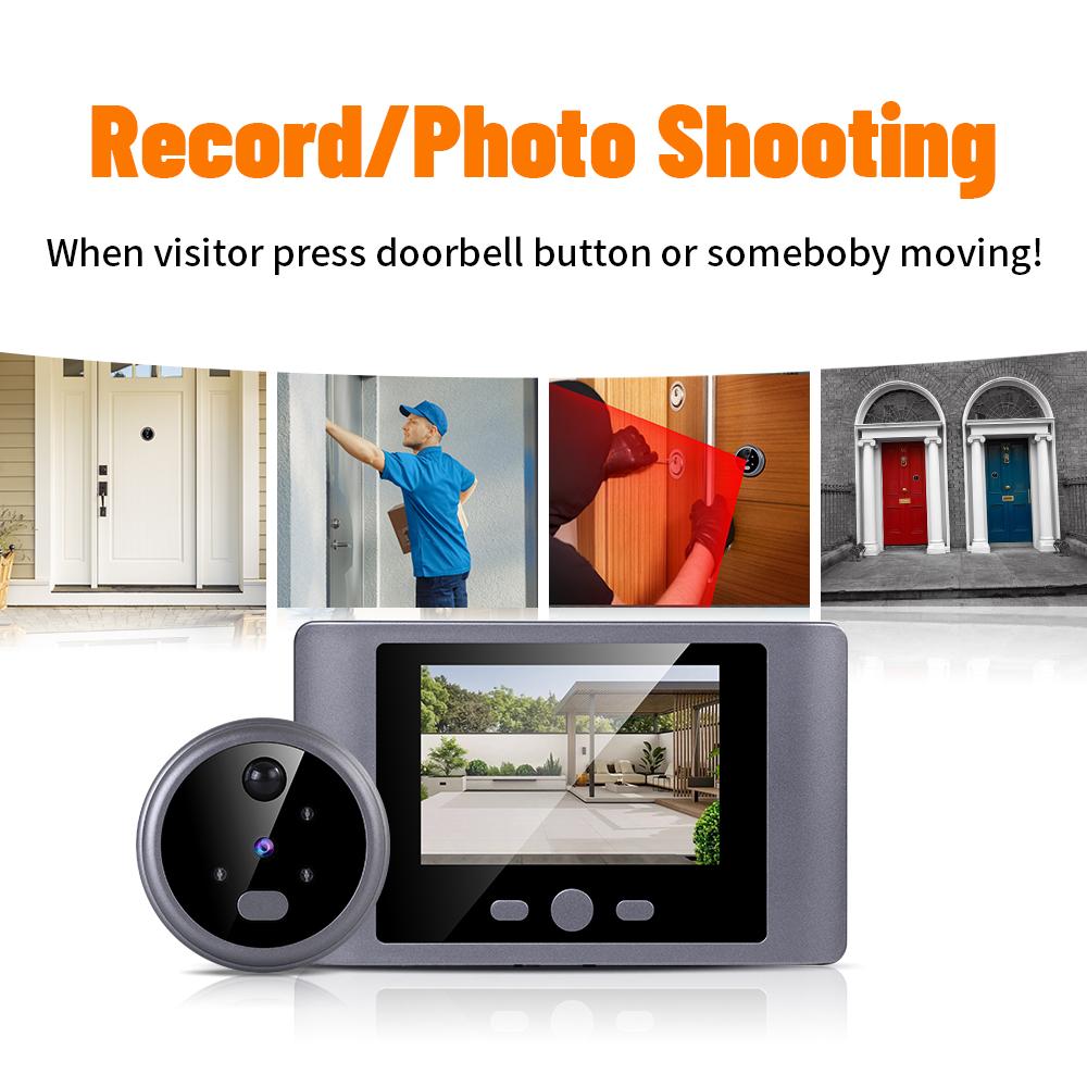 2.8" Digital Magic Eye Electronic Viewfinder Night Vision Safety Door Viewer Photo Recording Door Peephole Camera