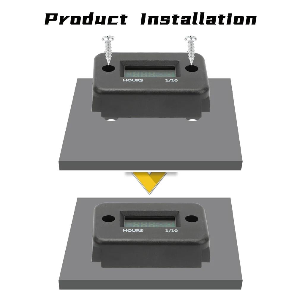 Портативный цифровой индуктивный тахометр счетчик моточасов для автомобиля, лодки, квадроцикла, мотоцикла, снегохода, бензинового, лыжного, грязевого, газового двигателя