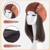 WTB Synthetic Hat Wig Female Autumn and Winter Button Woolen Short Straight Clavicle Beret Temperament Joker Wig