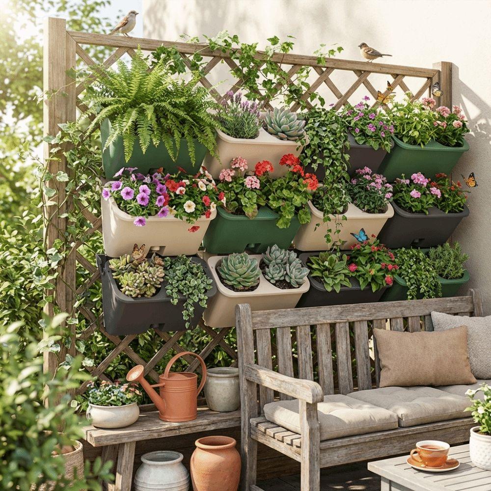 Self Watering Wall Flowerpot Plastic Plants Grow Container Creative Plant Holder  Living Room