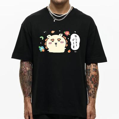 Милая футболка Chiikawa унисекс Harajuku с эстетической графикой Kawaii футболка унисекс японского аниме мультфильм оверсайз хлопковая футболка Корея