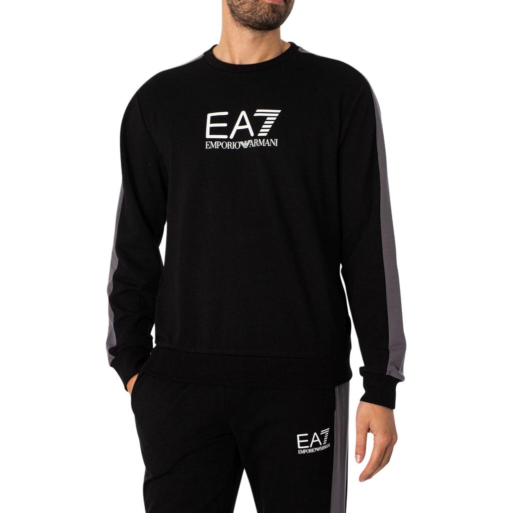Emporio Armani EA7 Спортивный костюм повседневный с принтом из букв Мужской костюм Черный 3DPV09-PJLIZ-1200