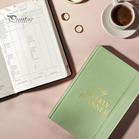 Еженедельный планировщик на 2025 год с почасовыми временными интервалами, ежемесячная/еженедельная книга встреч, круглогодичная организация, бархатная обложка