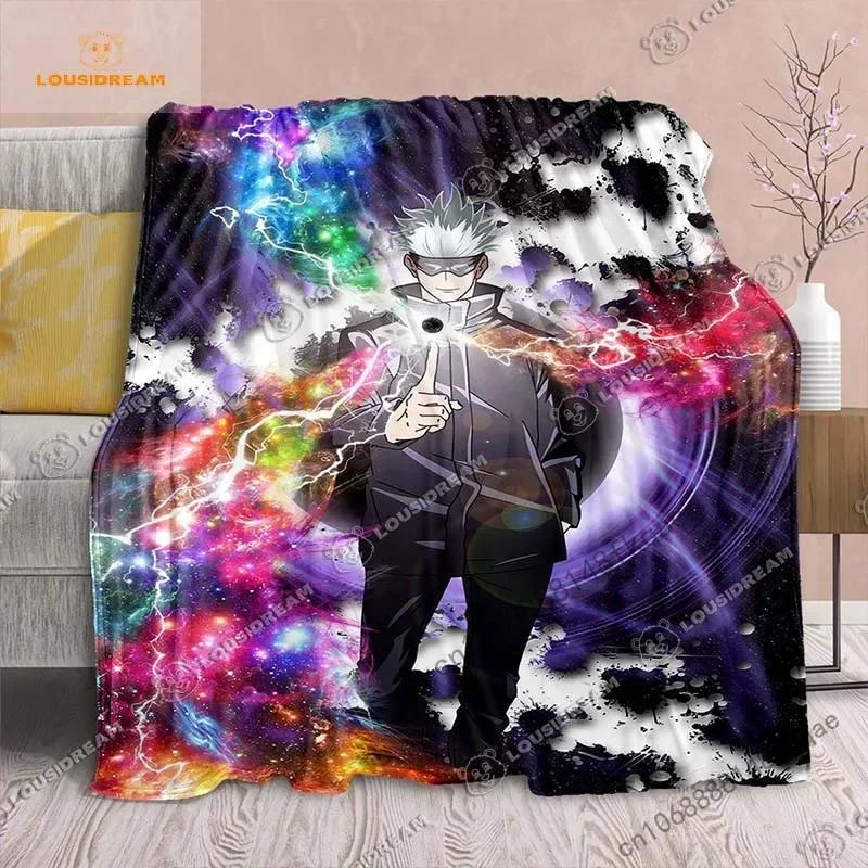 Cartoon Anime Jujutsu Kaisen Throws Blanket Soft Featuring Yuji Megumi Obara and Satoru Gojo Blanket for Travel Beding Bed
