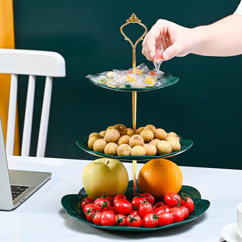 JianTe European Style 3-Tier Rotatable Dessert Fruit Plate