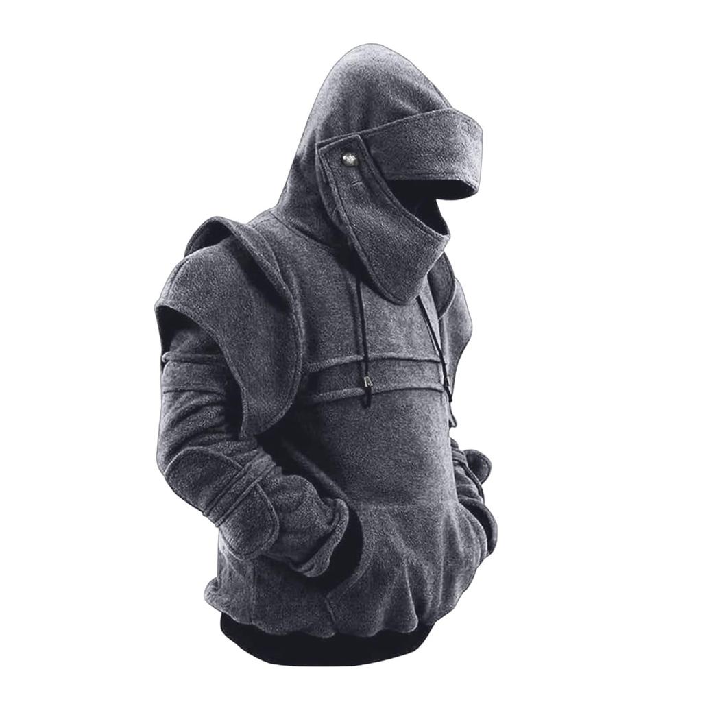 Мужские толстовки Рыцарь Средневековые Приключения Толстовка Костюм Длинный рукав Легкий Худи Пуловер