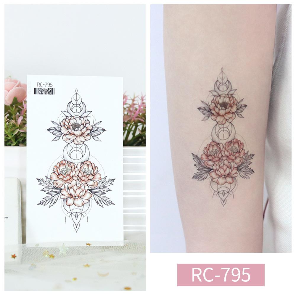 Women Sexy Temporary Tattoo Stickers Black Roses Pattern Full Flower Design Used for Arm Body Art Big Large Fake Tattoo Stickers