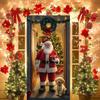 Рождественский чехол на дверь с темой животных 35,4x70,8" Новогоднее украшение Домашние принадлежности