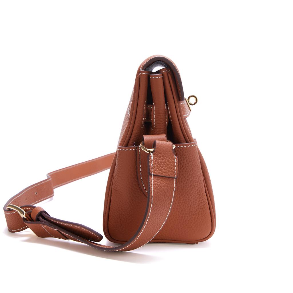 2025 New Togo Top Layer Cowhide Bag Stylish And Atmospheric Genuine Leather Mailman Bag Large Capacity Single Shoulder Diagonal Cross Bag