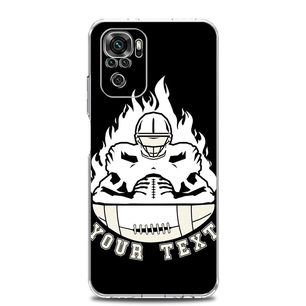 Phone Case For Xiaomi Redmi Note 13 12 5G 9S 9 8 10 11 Pro Plus 4G 9T 13C 12C 10C 9C 9A 7 Clear Cover Rugby Ball