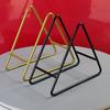 Triangle Coaster Holder Stand Rack Dish Drink Coaster Plate Support Kitchen Metal Iron Storage Display Holder