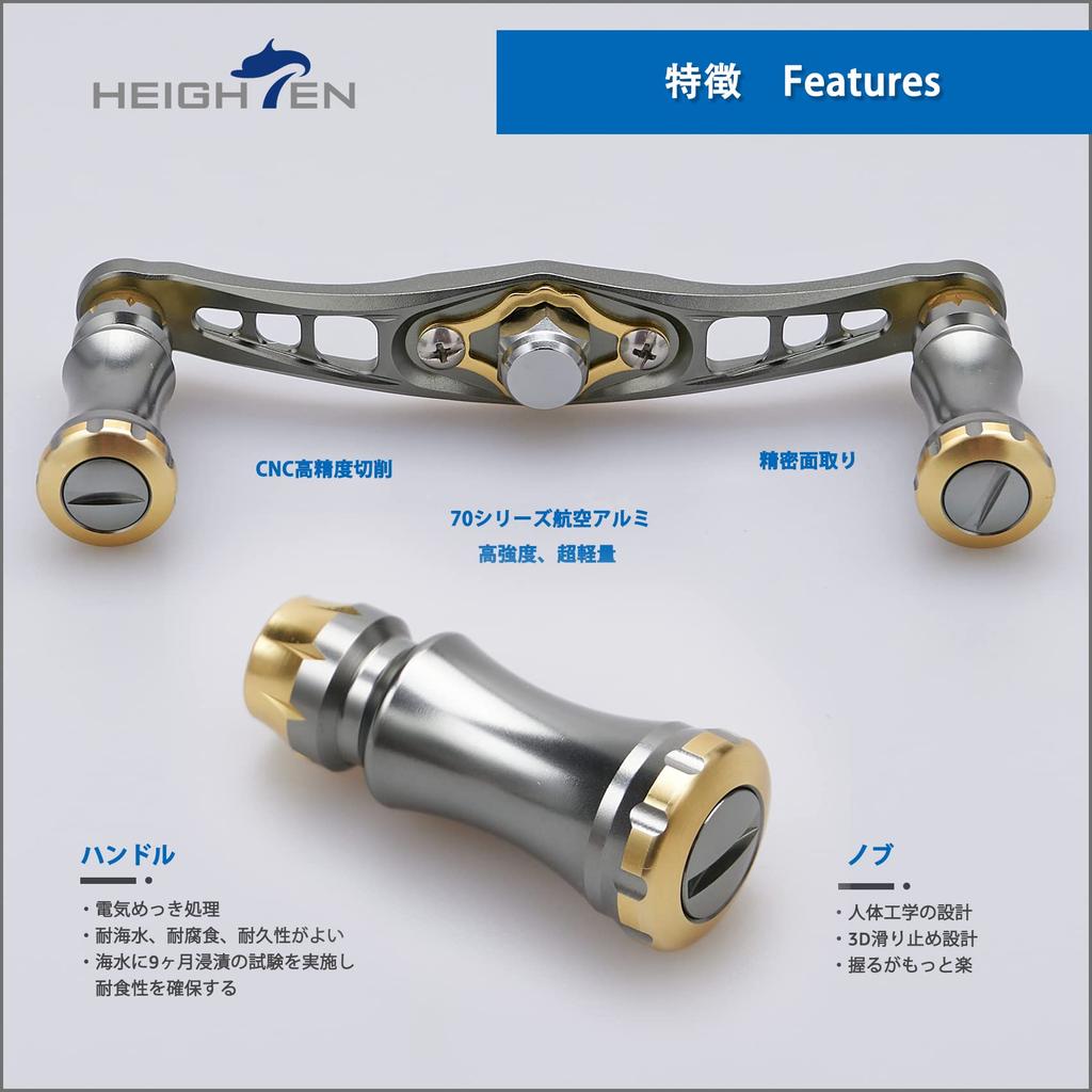 HEIGHTEN 92mm Bait Reel Handle for Shimano Daiwa Abu Garcia General Bait Reel Chess Series (92mm, Gunmetal (Handle)Gunmetal & Pink (Knob)) (320)