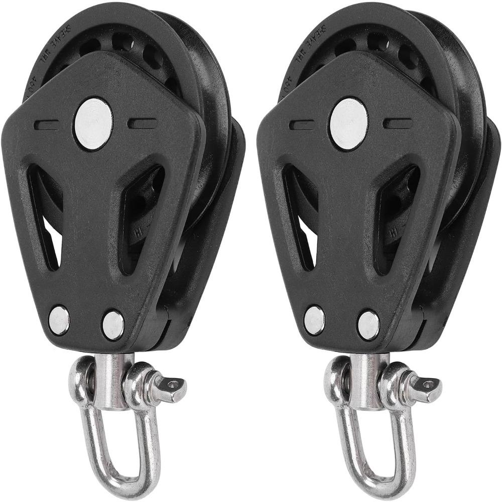 Stainless Steel Marine Pulley Black Low Friction Pulley Outdoor Marine Gear Replacement
