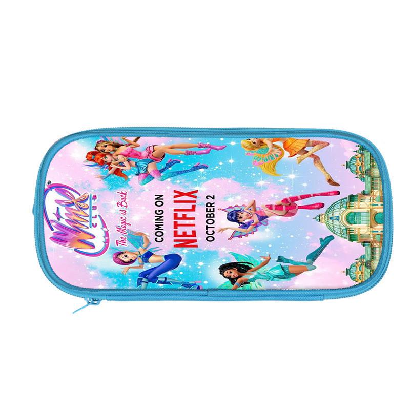 Winx Club Magic Reprint Polyester Pencil Box With Multiple Compartments For School