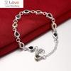 Gift 925 Sterling Silver Charm Bracelets Zircon Luxurious Chain Crystal Stone Jewelry Fashion for Women Wedding Lady