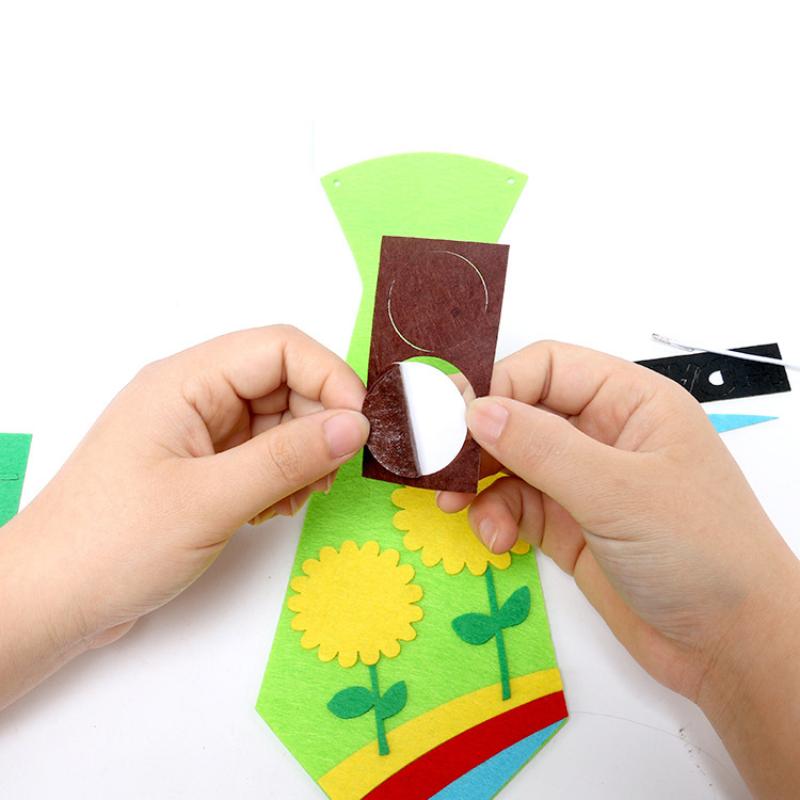 Children DO-IT-YOURSELF Ties Crafts Kindergarten Handmade Tie Educational Toys Fathers Day Birthday Gifts Non Woven Clothing