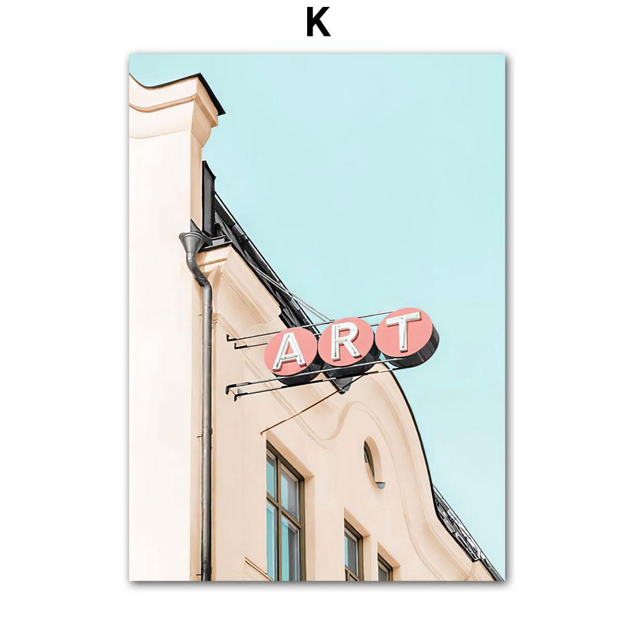 London Pink City Retro Car Ferris Wheel Wall Art Canvas Painting Nordic Posters And Prints Wall Pictures For Living Room Decor