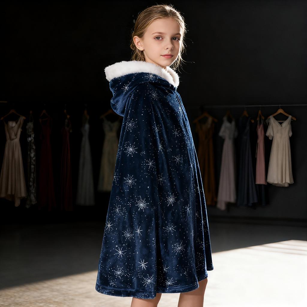 Платье Замороженной Принцессы с флисовой подкладкой для девочек - Зима, Хэллоуин и Рождество