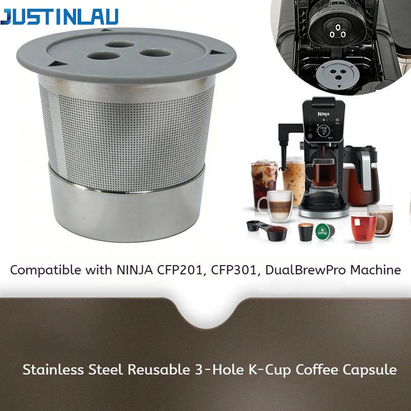 JUSTINLAU Coffee Dripper for Ninja CFP201 CFP301 Dual Brew Pro Coffee Machine Reusable Coffee Powder Filter Net Barista Tools