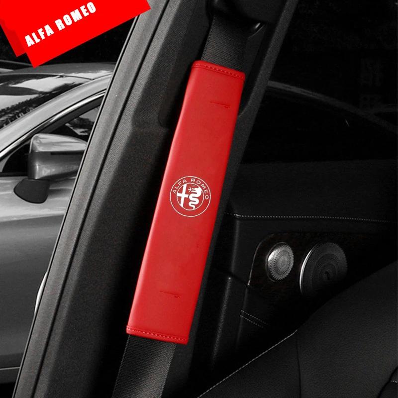 IMKC9 Car Seat Belt Shoulder Pads Interior Accessories for Alfa Romeo Emblem 156 159 Mito Giulia GT Brera Spider Giulietta 147gt 166