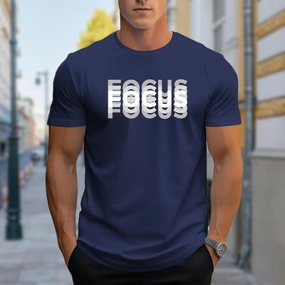Новая летняя мужская модная футболка с принтом Personality Focus, мужская футболка, топ