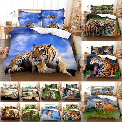 Комплект постельного белья с тигром King Size 230x260, двуспальная кровать, односпальная кровать Queen, наволочка с изображением животных из льна и 3D-наволочки, комплекты постельного белья для двоих