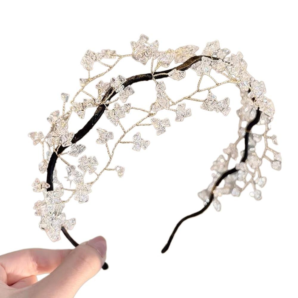 Korean Style Crystal Beaded Hair Hoop Elegant Wedding Headwear Hair Accessories
