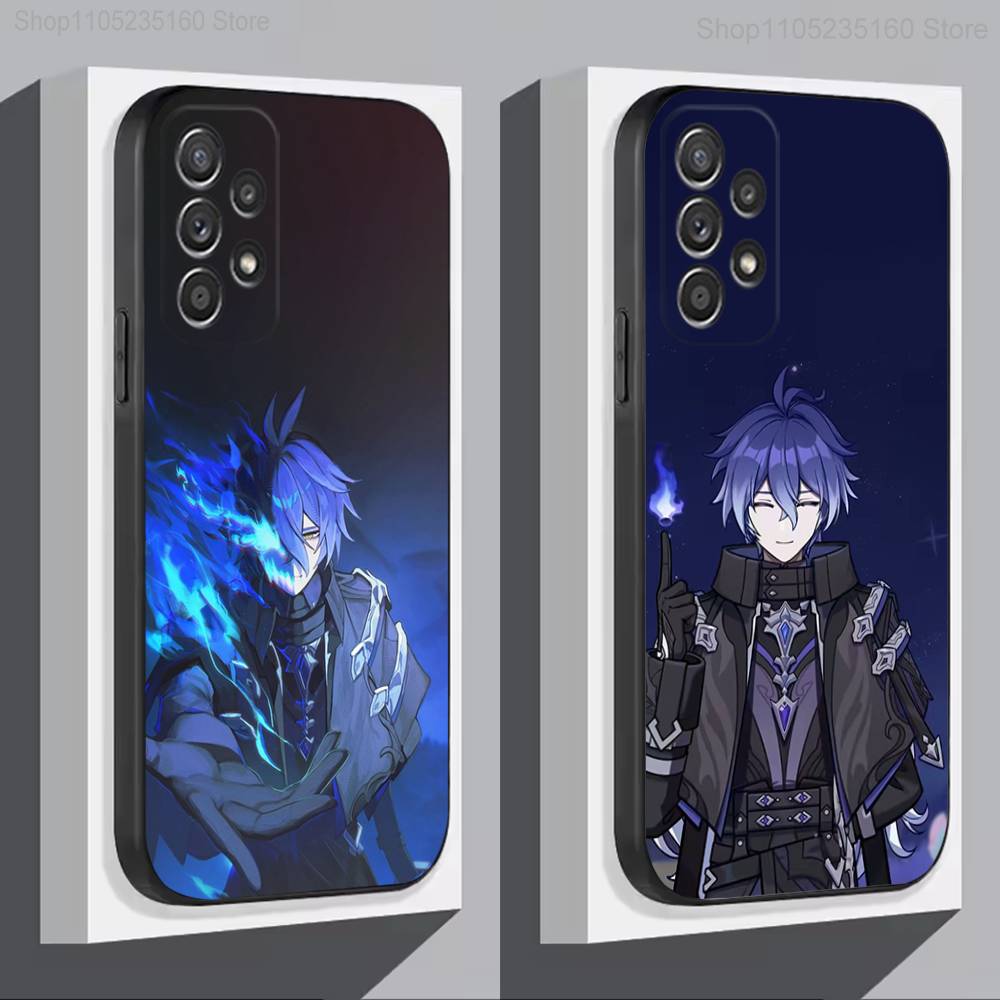 G-Genshin Impact F-Flins Для Samsung S 25,24,23,22,30,21,10,9,Ultra,Plus,Lite,FE,4,5G Чехол для телефона Черный Мягкий чехол