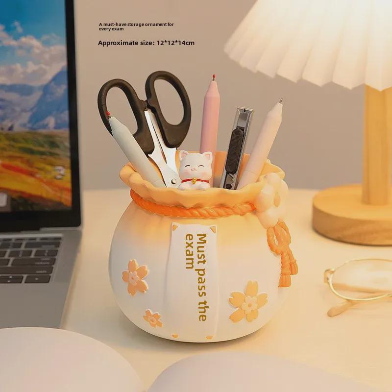 Подставка для ручек для кошек Cherry Blossom: Милое украшение для хранения вещей в детской спальне и учебном столе — идеальный подарок для студента