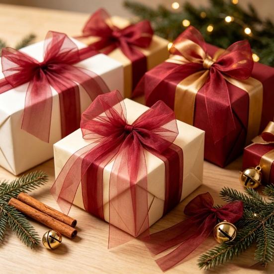 Элегантные банты для рукоделия DIY, банты из тюля, украшение для рождественской елки, готовые банты из марли, ручной работы, для уличных свадебных декораций, рождественской елки, венка,