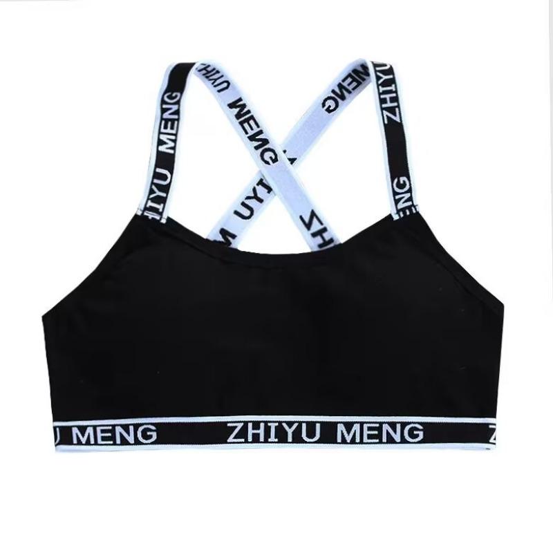 Спортивный бюстгальтер для девочек-подростков, нижнее белье для полового созревания, спортивный бюстгальтер для девочек-подростков, нагрудник из хлопка для молодых