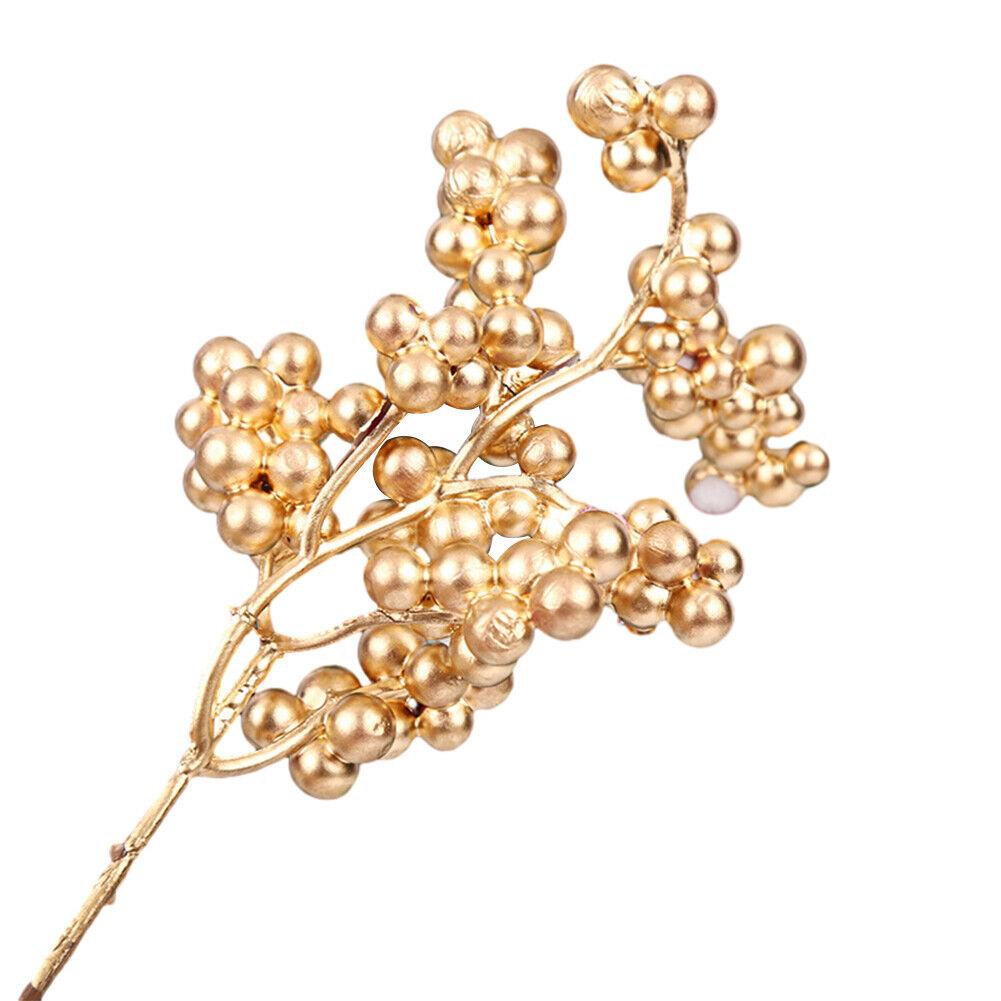 10 шт. искусственных стеблей ягод, рождественские ягодные палочки, декоративные ветки ягод