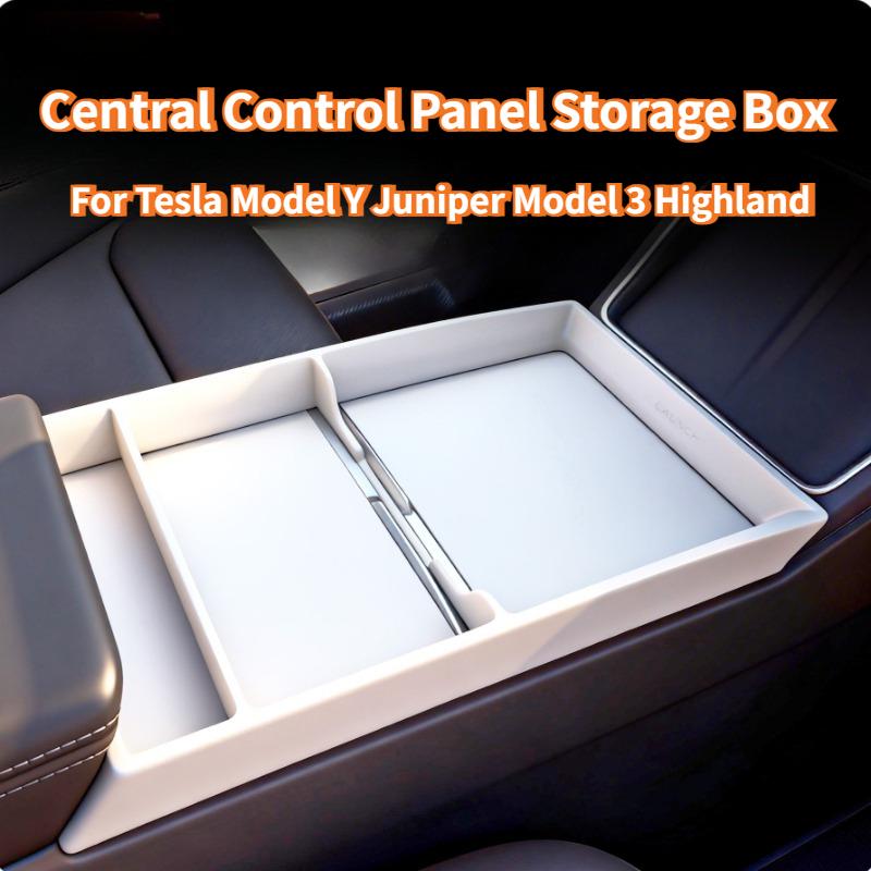 For Tesla Model 3 Highland Model Y Juniper 2025 Central Control Panel Storage Box Panel Frame Glasses Case Storage Accessories
