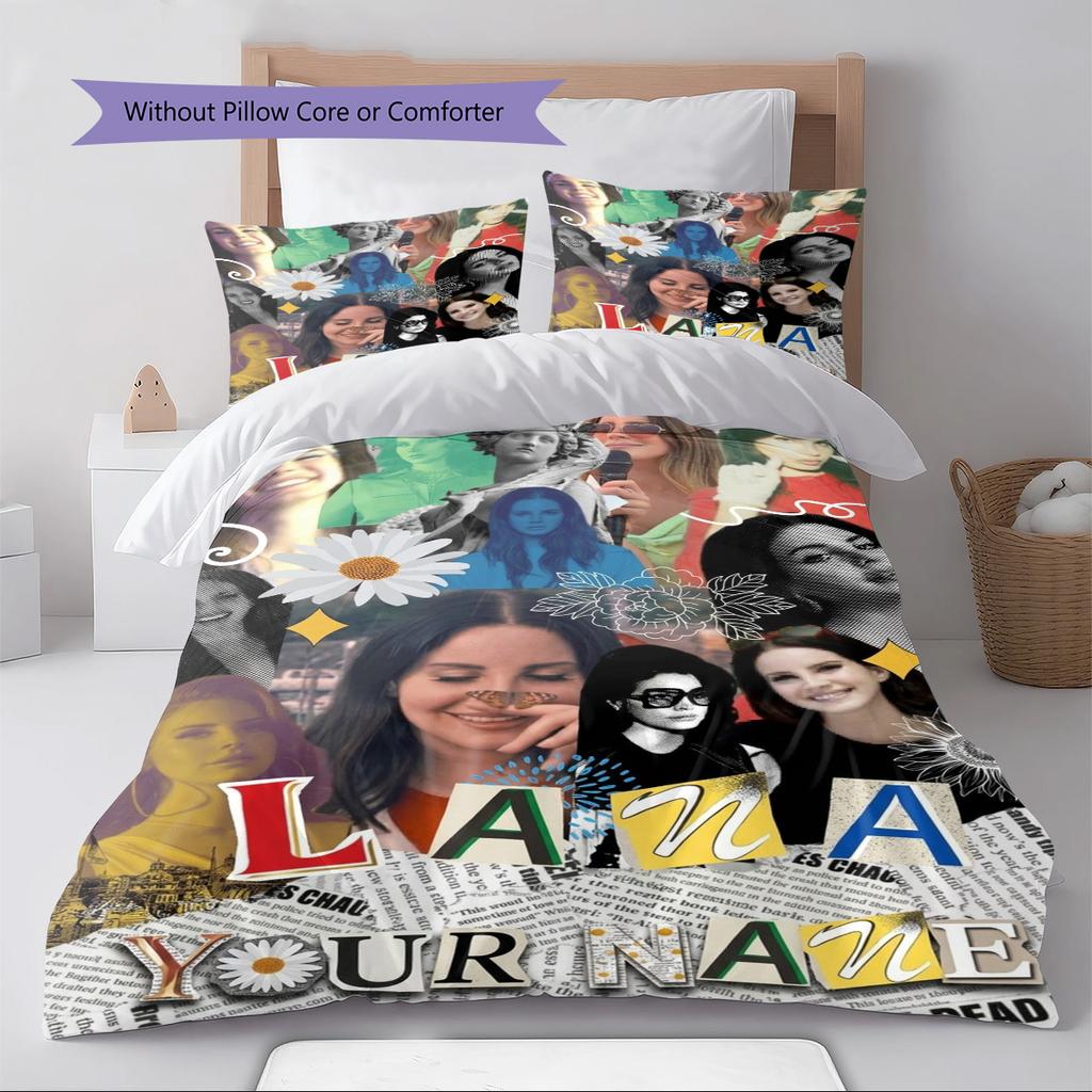 Name Custom Lana Del Rey Pattern Bedding Set Quilt Cover Pillowcase Home Decor Gift (1 * duvet cover + 2 * pillowcase, without core)