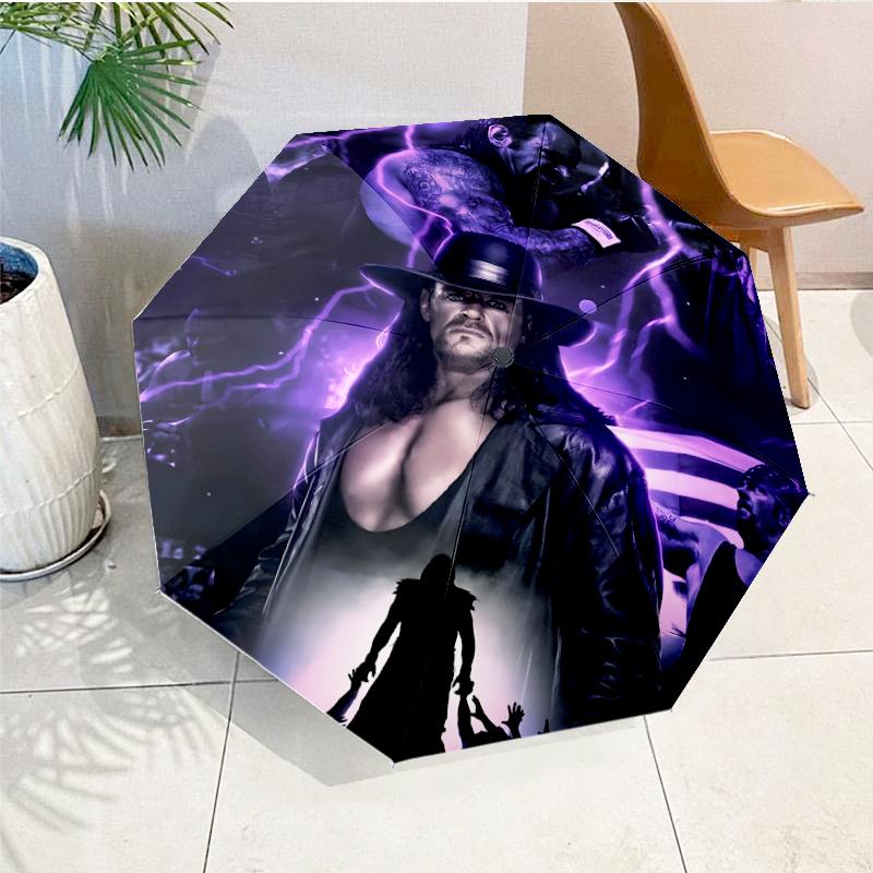 Moonlit Graveyard Undertaker Automatic Folding Umbrella - 8-Rib Travel Umbrella with Auto Open/Close & Portable, Gift for Christmas, Birthdays