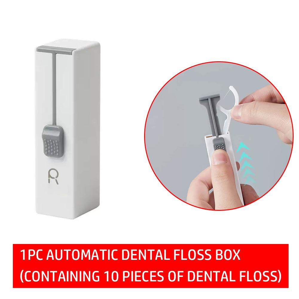 1PC Mini Convenient Floss Box - Automatic Pop Floss Box - Fillable Floss Box - Contains 10 Floss Rods