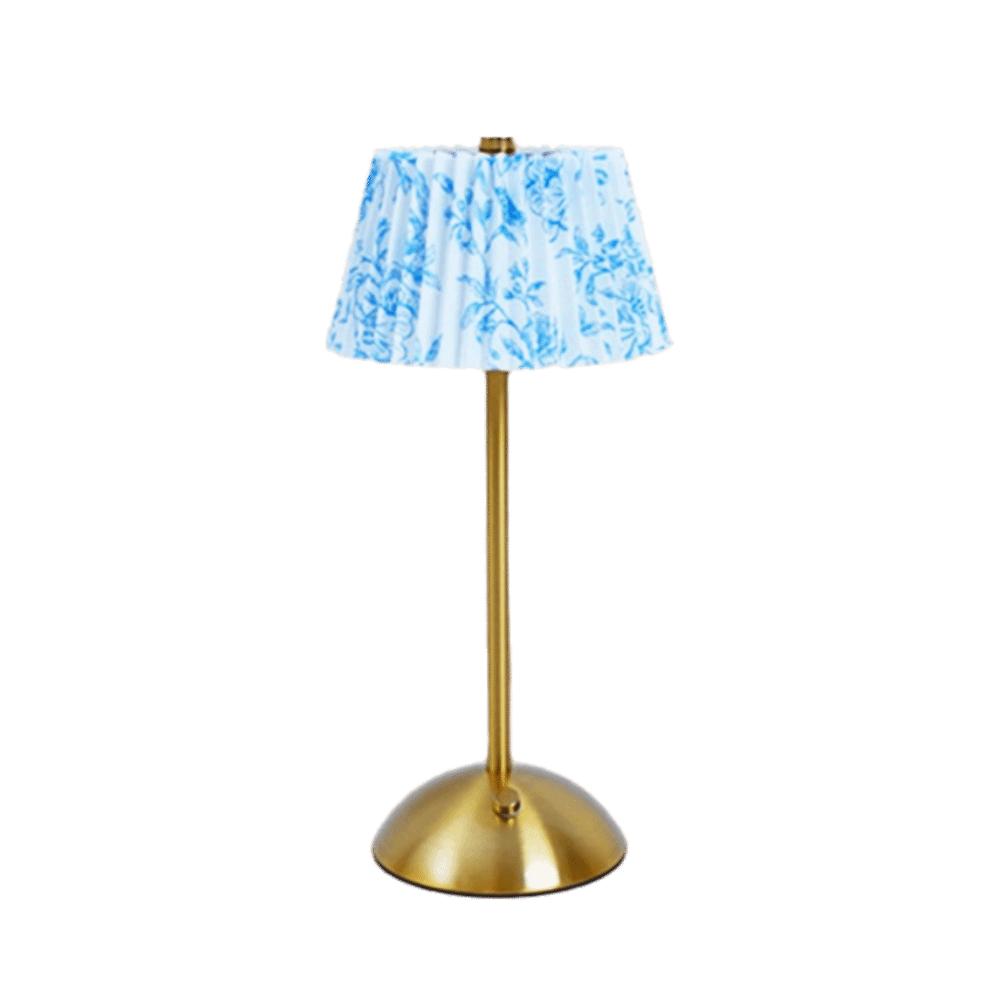 Metal Base Pleated Desk Lamp Fabric Shade Bedside Ambient Light Vintage Touch Bedside Lamp Bar