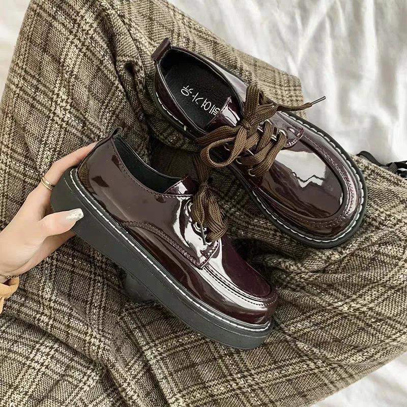 Туфли-оксфорды JK униформы студенческие на плоской подошве с круглым носком маленькие кожаные туфли женские новые в британском колледжском стиле японские туфли с большим носком одинарные