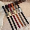 Vintage Square Dial Women's Leather Strap Watch Casual Multi Color Quartz Wristwatch Original Ladies Business Watches Reloj