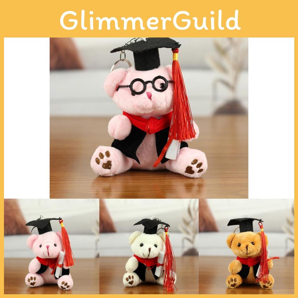 Очаровательный плюшевый мишка-выпускник в очках, из короткого плюша