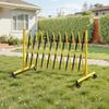 Industrial Expandable Barricade, 3.94m Expandable Safety Barrier, Flaxible Mobile Barricade with Locking Casters, Portable Folding Security Gate