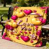 1pc Love Heart Decorations Outdoor Blanket - Lightweight Flannel Throw For Travel, Camping, Livingroom, Couch, Chair yy251114203