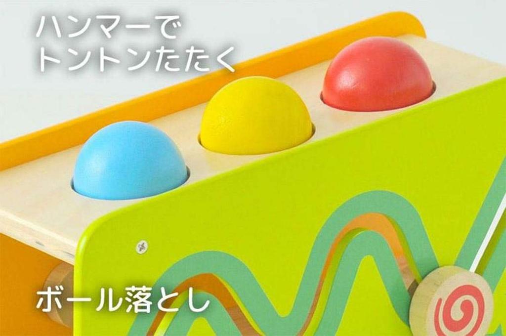 Edutē I'm Toy Busy Bench & Tower, Educational Wooden Toy with Musical Instrument and Hammer Toy, Sound-making Toy, Birthday Gift for 1-2 Year Olds