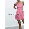 Spring New Women's Clothing Pure Desire Wind Straight Collar Simple Graceful Pleated Short Sleeveless Dress 2361777
