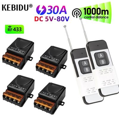 Беспроводной переключатель с пультом дистанционного управления 433 МГц DC 12 В 72 В 30 А Модуль высокомощного РЧ-реле 1000 м Пульт для переключателя вентилятора, света, насоса Устройства для умного дома DIY