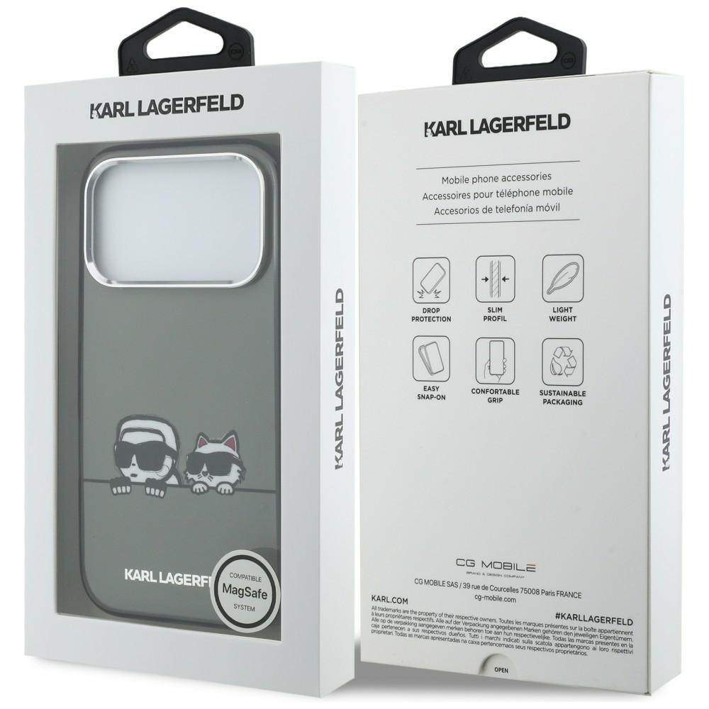 Karl Lagerfeld IML Karl & Choupette Peekaboo Logo MagSafe Case for iPhone 17 Pro Max Black