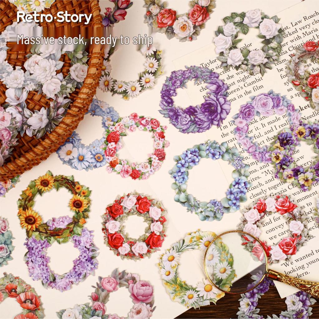 RetroStory Серия Гирлянда Креативные Сценические Наклейки - Пасторальный Коллаж Набор для Украшения